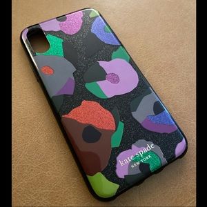 Kate Spade glitter floral collage iPhone XS case